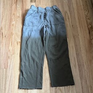 Women's Olive Green Track Joggers - Casual Wide-Leg Sweatpants